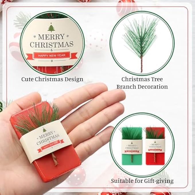 Swiffen 50 PACK CHRISTMAS BAR SOAP GIFT BULK RED AND GREEN MINI HAND WASH SOAPS TRAVEL SIZE WITH PINE LEAVES, XMAS HOLIDAY PARTY SUPPLIES STOCKS STUFFERS FOR APPRECIATION GIFTS(MERRY CHRISTMAS) - Image 3